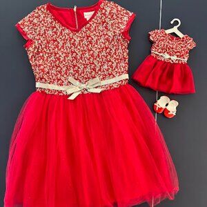 American Girl Decked Out Red Sequin Holiday Dress for Girls & 18-inch Dolls